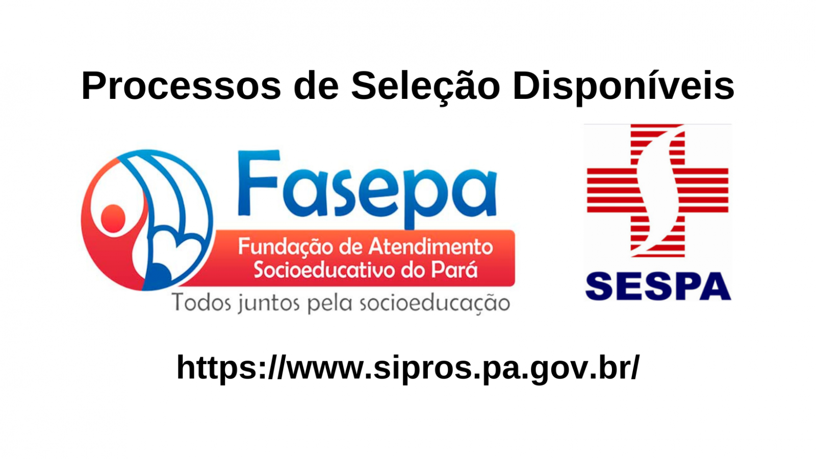 PSS - Disponíveis FASEPA E SESPA Inscrições: 04 a 06 de Setembro de 2023