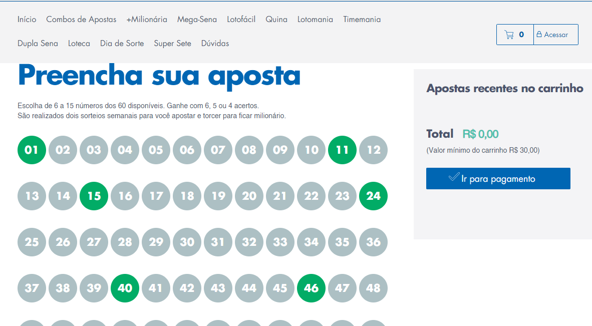 Como jogar online na Mega-Sena e outras loterias da Caixa