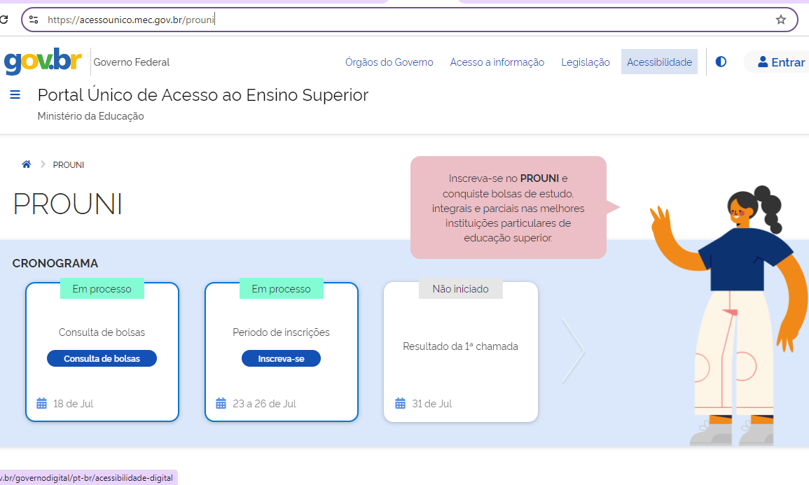 MEC alerta para golpes na inscrição no Prouni 2024